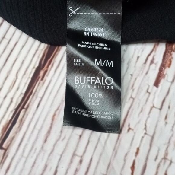 Buffalo David Bitton NWT Black Blouse With Lattice Detail Womens Size Medium - Picture 5 of 8